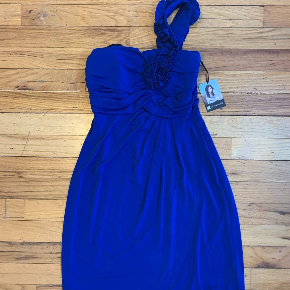 Blue One Shoulder Cocktail Dress